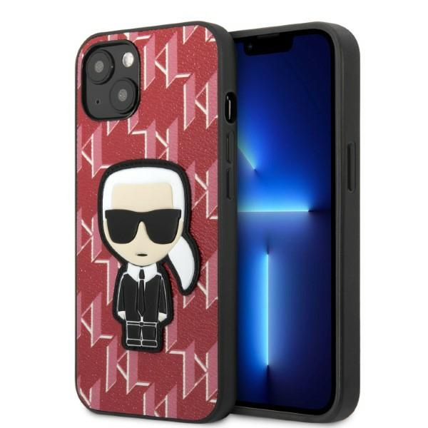 Karl Lagerfeld KLHCP13SPMNIKPI Apple iPhone 13 mini hardcase red Monogram Ikonik Patch