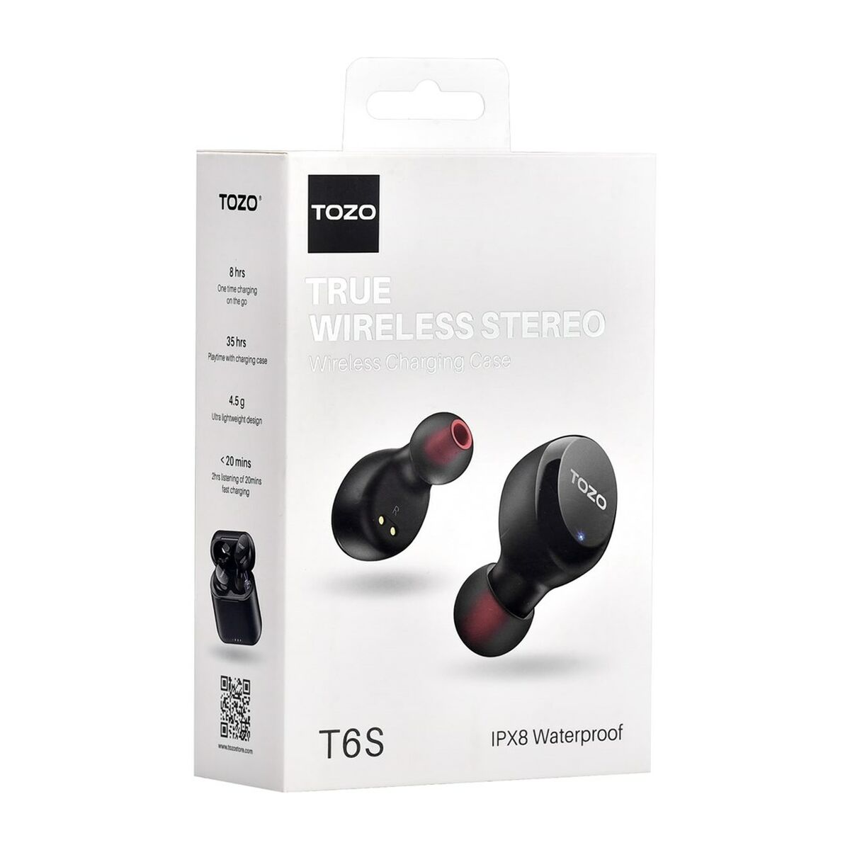 Wireless Earphones with Charging Case TOZO T6S Black