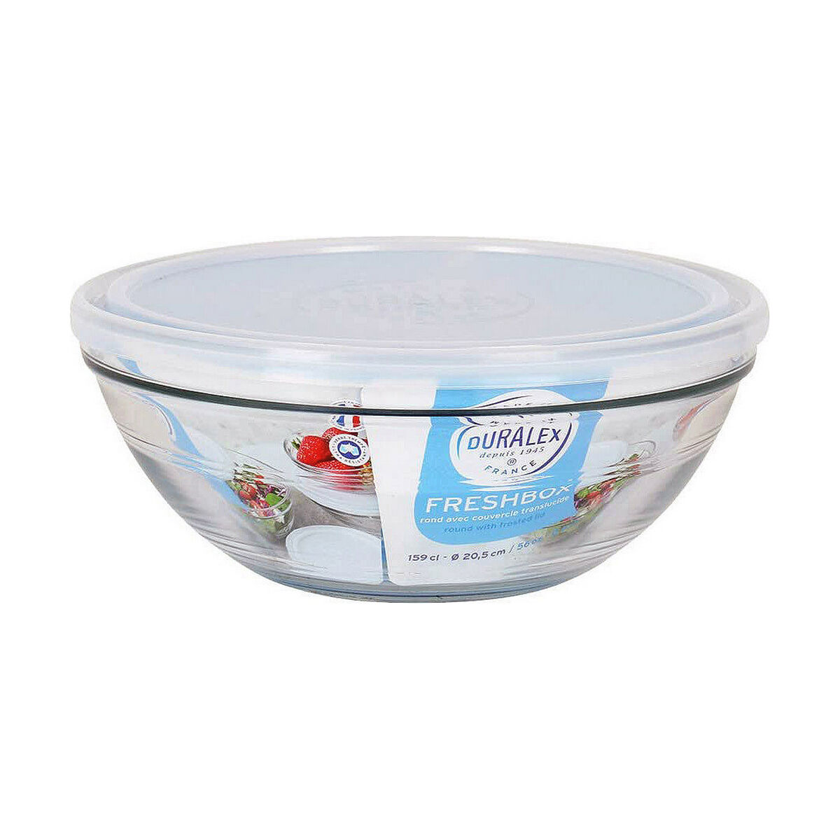 Hermetic Lunch Box Duralex Bol Red Freshbox Blue (ø 20 x 8,2 cm) (1,6 L)