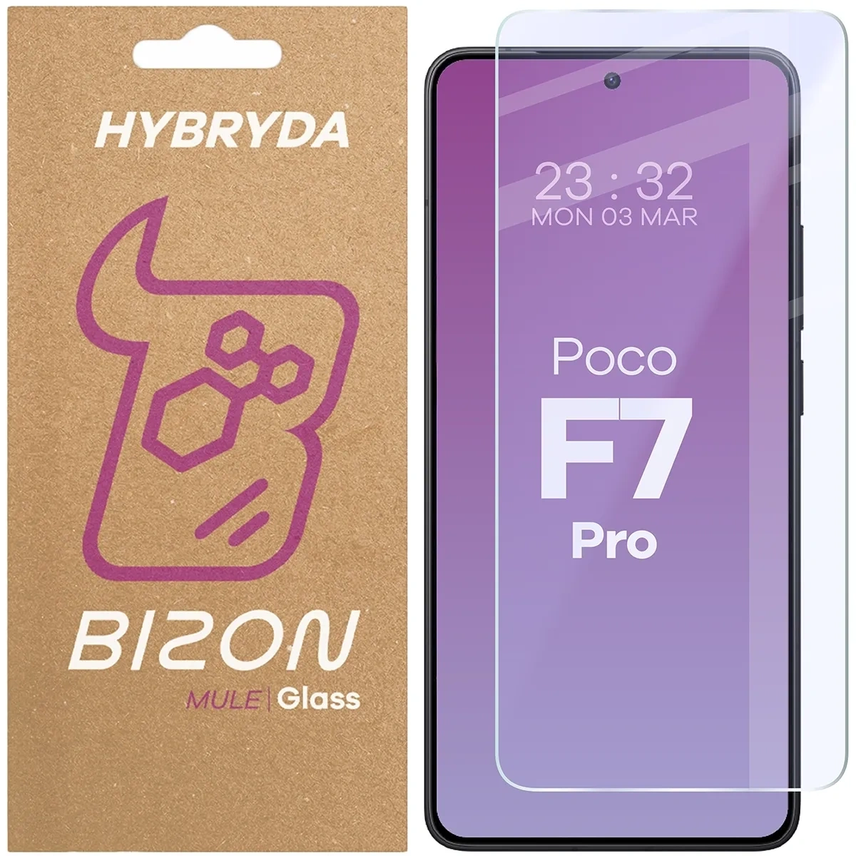 Elastyczne szkło hybrydowe Bizon Glass Mule do Xiaomi POCO F7 Pro