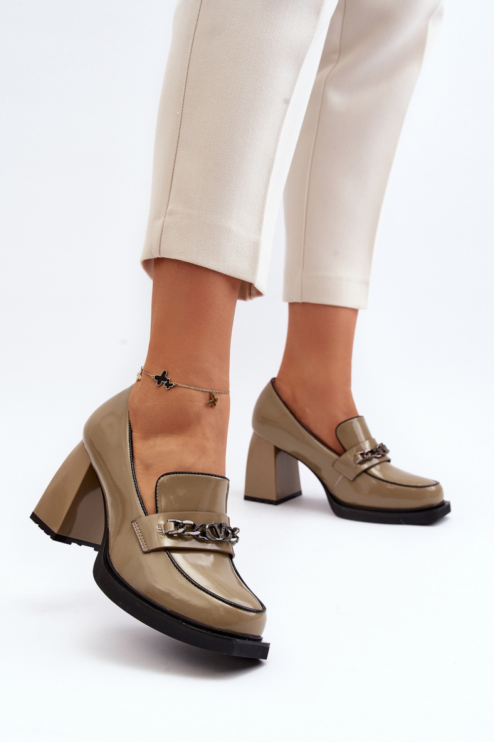  Block heel pumps model 193347 Step in style  green