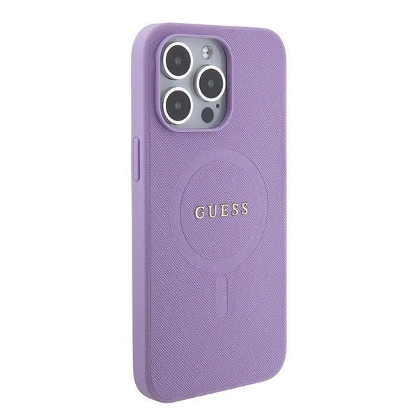 Guess GUHMP15LPSAHMCU Apple iPhone 15 Pro hardcase Saffiano MagSafe purple