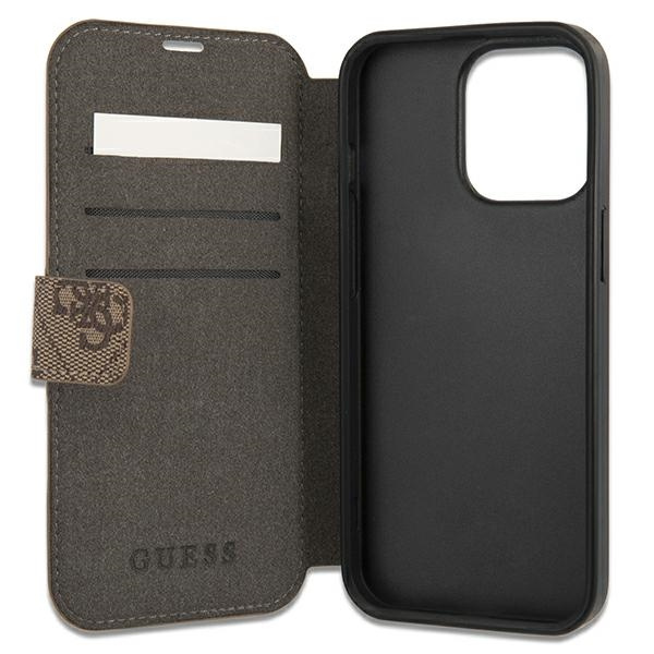 Guess GUBKP13X4GMGBR Apple iPhone 13 Pro Max brown book 4G Big Metal Logo