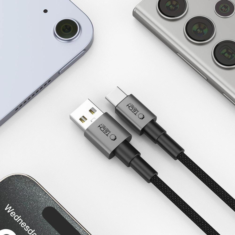 Tech-Protect Ultraboost DNA USB-A / USB-C Cable 15W/3A 50cm Iron Grey