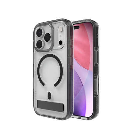 ZAGG Santa Cruz Snap KS Case mit Ständer für Apple iPhone 17 Pro, kompatibel mit MagSafe (Jet Black)