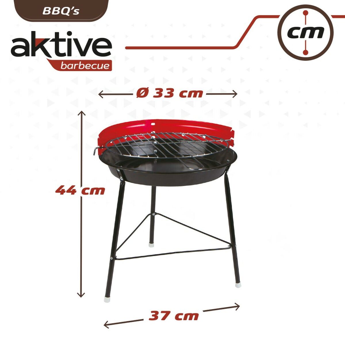 Barbecue Portable Aktive Red 37 x 44 x 33 cm Plastic Iron
