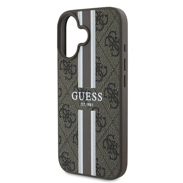 Guess GUHMP16MP4RPSW Apple iPhone 16 Plus hardcase 4G Printed Stripes MagSafe brown