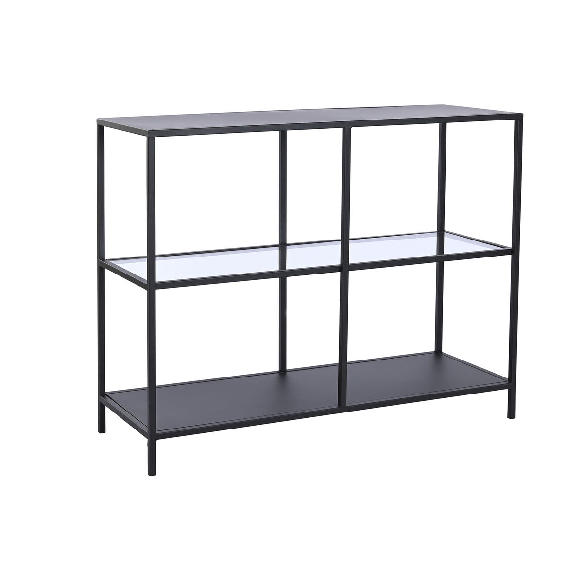 Side table DKD Home Decor Black Metal Crystal 100 x 35 x 80 cm