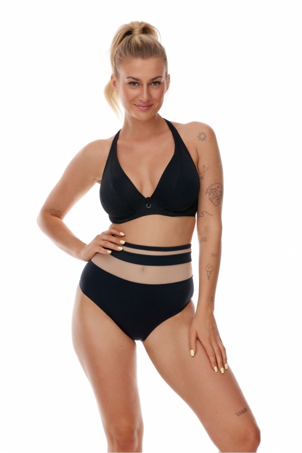 Swimming bra model 177853 Lupo Line black Ladies