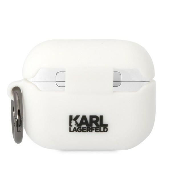 Karl Lagerfeld KLACAPSILKCW Apple AirPods Pro cover white Silicone Karl & Choupette