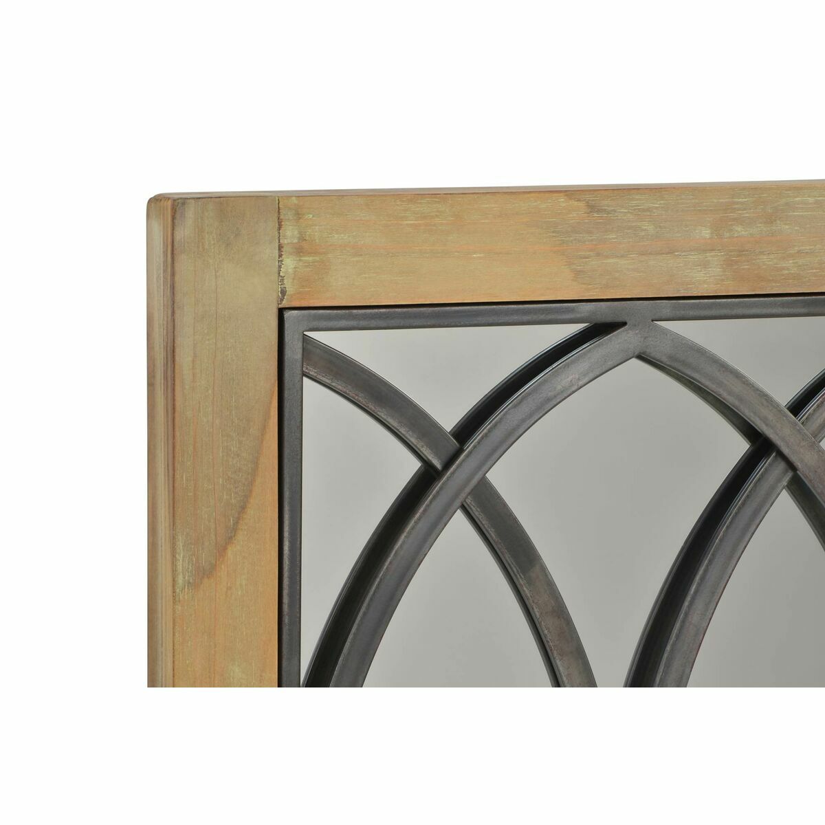 Wall mirror DKD Home Decor Black Metal Brown Birch Window (60 x 3 x 95 cm)
