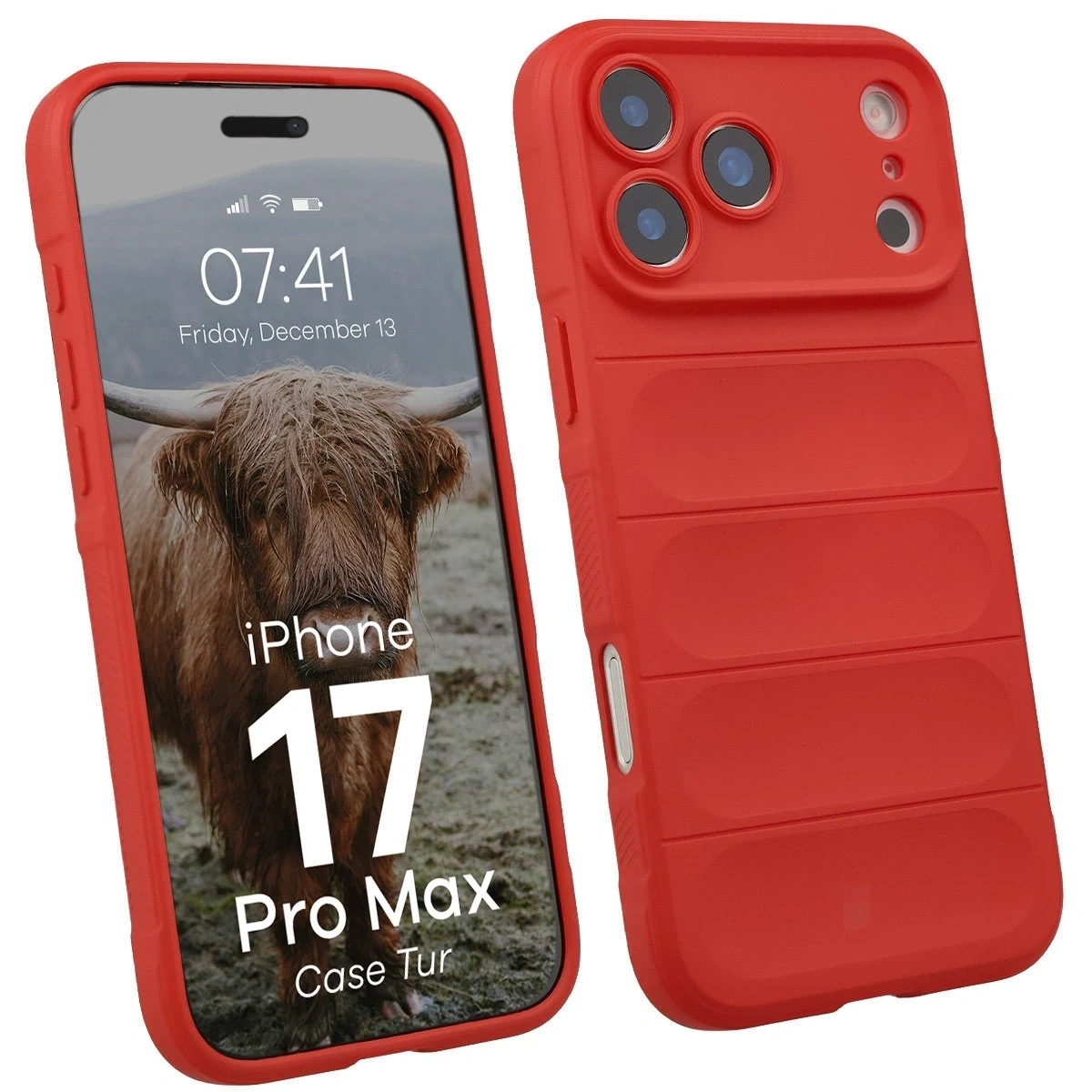 Pancerne etui Bizon Case Tur do Apple iPhone 17 Pro Max czerwone