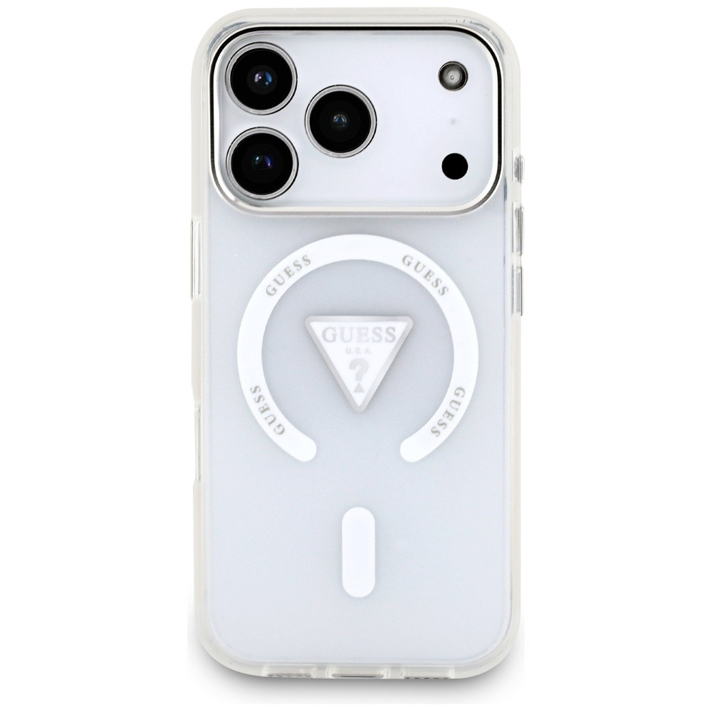 Etui Guess IML Gradient Triangle Logo MagSafe do Apple iPhone 17 Pro przezroczysty