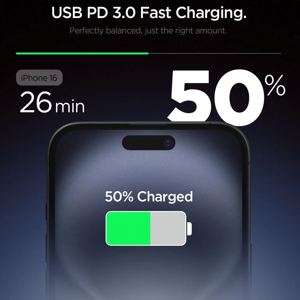 Network charger Spigen Essential EE201EU 1-port USB-C Network Charger 20W White