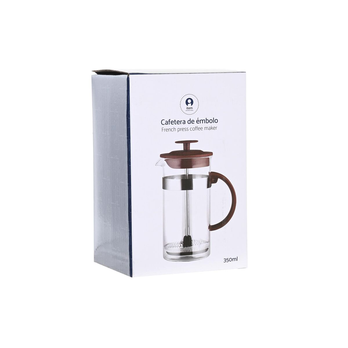 Cafetière with Plunger DKD Home Decor 16 x 9 x 18,5 cm Brown Transparent Stainless steel 350 ml Borosilicate Glass