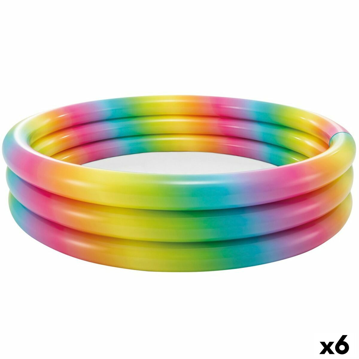 Inflatable Paddling Pool for Children Intex Multicolour Rings 168 x 38 x 168 cm 581 L (6 Units)