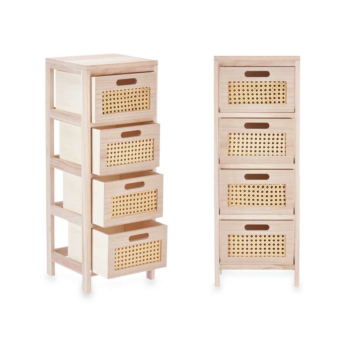 Chest of drawers GiftDecor Rattan Natural 27 x 73 x 25 cm 4 drawers