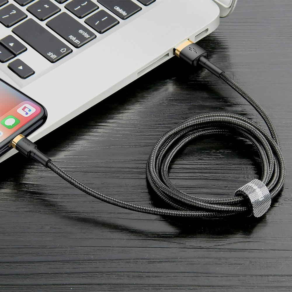 Baseus Cafule USB-A/Lightning Cable QC 3.0 2A 3M black-gold