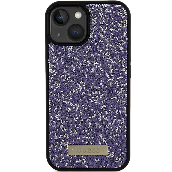 Guess GUHCP15SPFGSBSP Apple iPhone 15 hardcase Rhinestone Metal Logo light pink