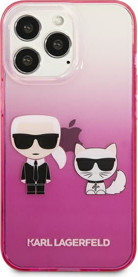 Karl Lagerfeld KLHCP13LTGKCP Apple iPhone 13 Pro hardcase pink Gradient Ikonik Karl & Choupette