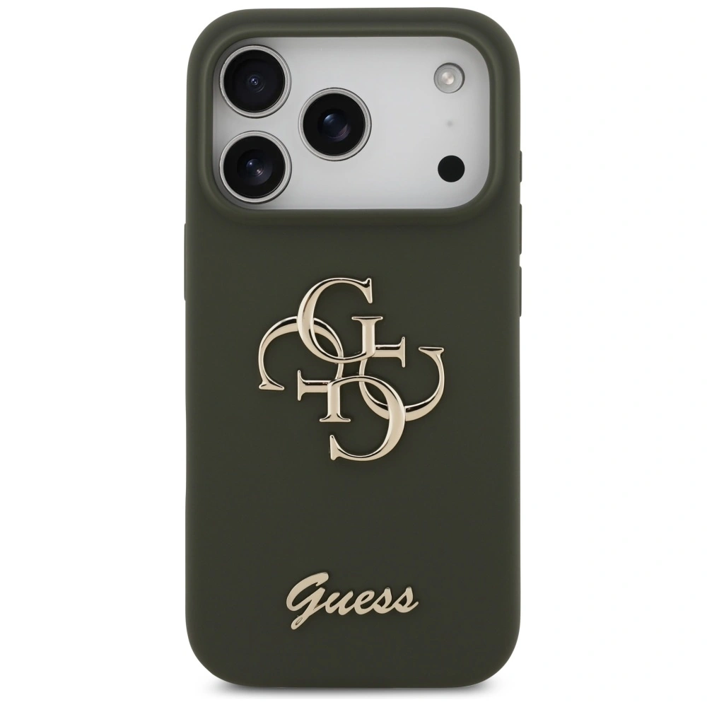 Etui Guess Silicone Big 4G Script do Apple iPhone 17 Pro Max khaki