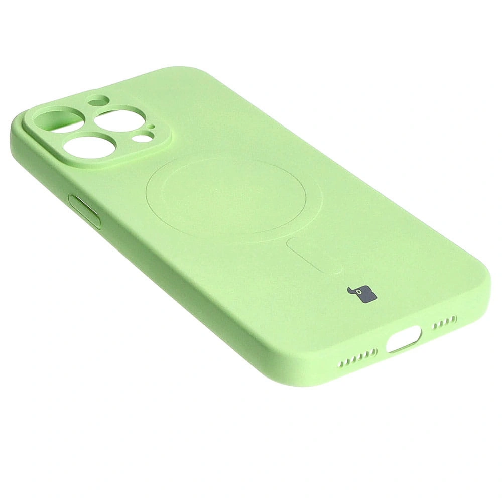 Bizon Case Silicone Magnetic Apple iPhone 15 Pro Max light green