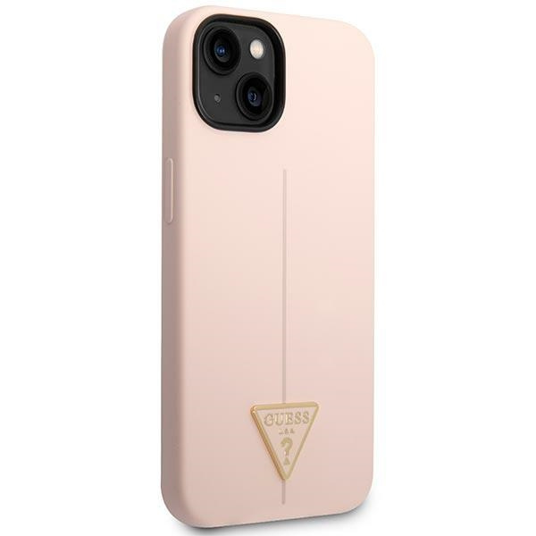 Guess GUHCP14MSLTGP Apple iPhone 14 Plus pink hardcase Silicone Triangle