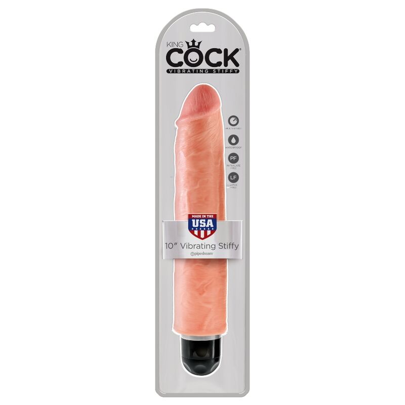 KING COCK 25.4 CM VIBRATING STIFFY - FLESH
