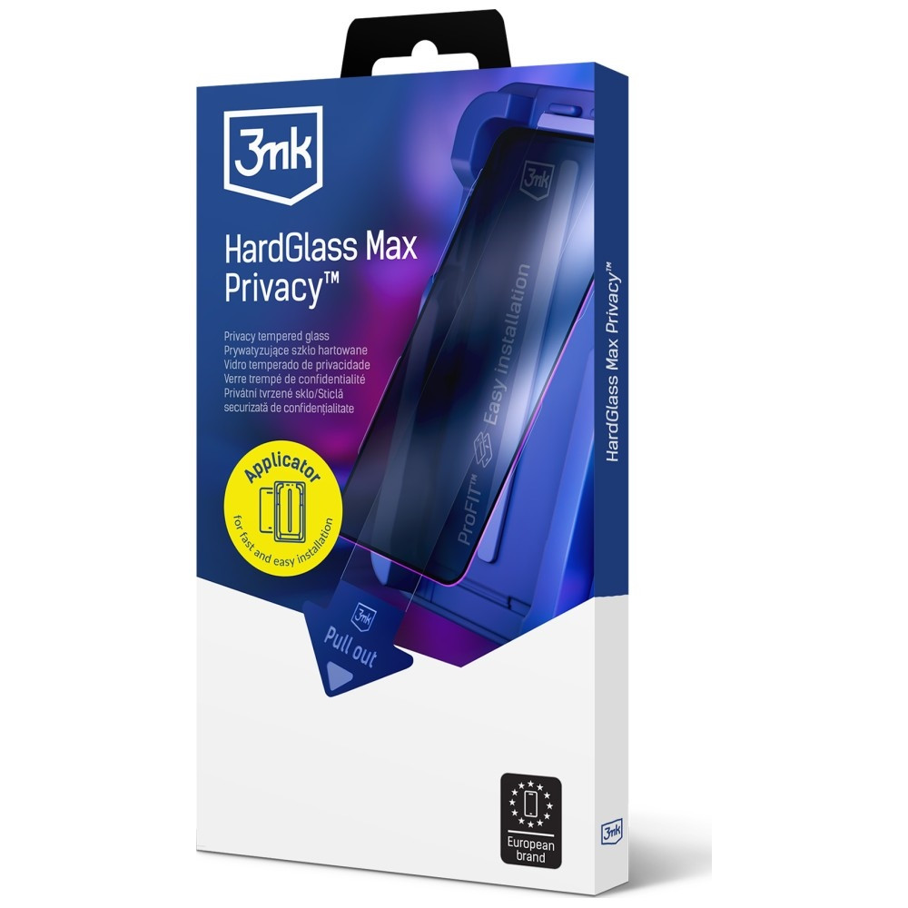 Szkło prywatyzujące 3MK HardGlass Max Privacy z aplikatorem do Apple iPhone 15 / 16 czarny