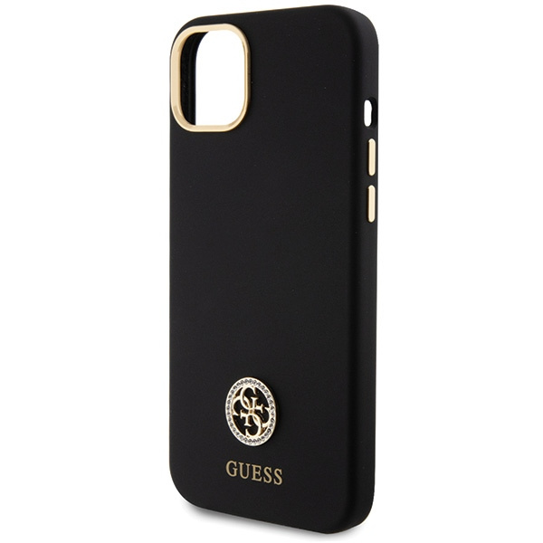 Guess GUHCP15M4DGPK Apple iPhone 15 Plus / 14 Plus hardcase Silicone Logo Strass 4G black