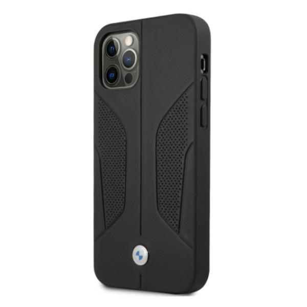 BMW BMHCP12MRSCSK Apple iPhone 12/12 Pro black hardcase Leather Perforate Sides