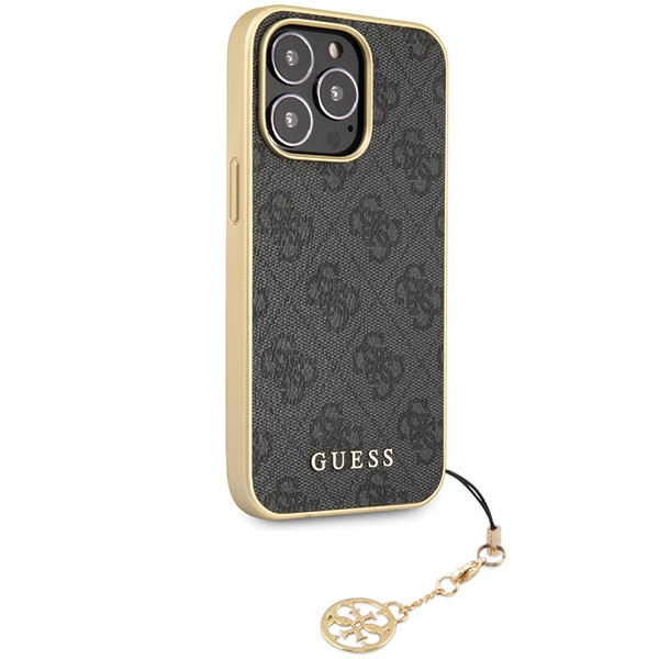Guess GUHCP14LGF4GGR Apple iPhone 14 Pro gray hardcase 4G Charms Collection