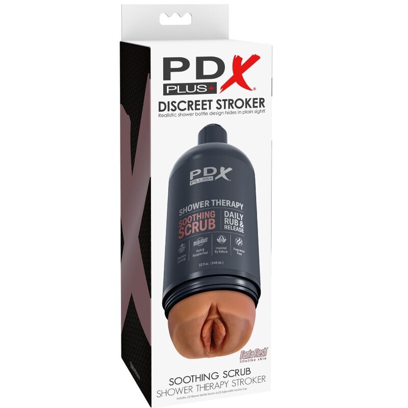 PDX PLUS - STROKER DISCREET DESIGN SHAMPOO BOTTLE SOOTHING SCRUB CARAMEL