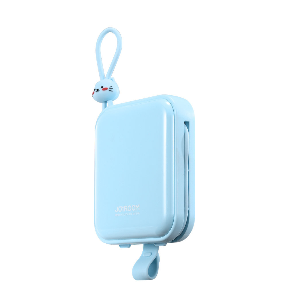 Powerbank Joyroom JR-L008 Cutie Series 10000mAh 22.5W Stand + USB-C and Lightning cables blue