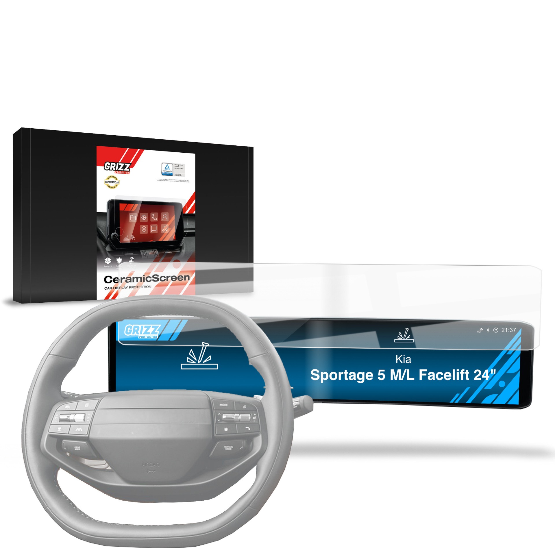 Folia ceramiczna GrizzGlass CarDisplay Protection do Kia Sportage 5 M/L Facelift 24" (2025-2026)