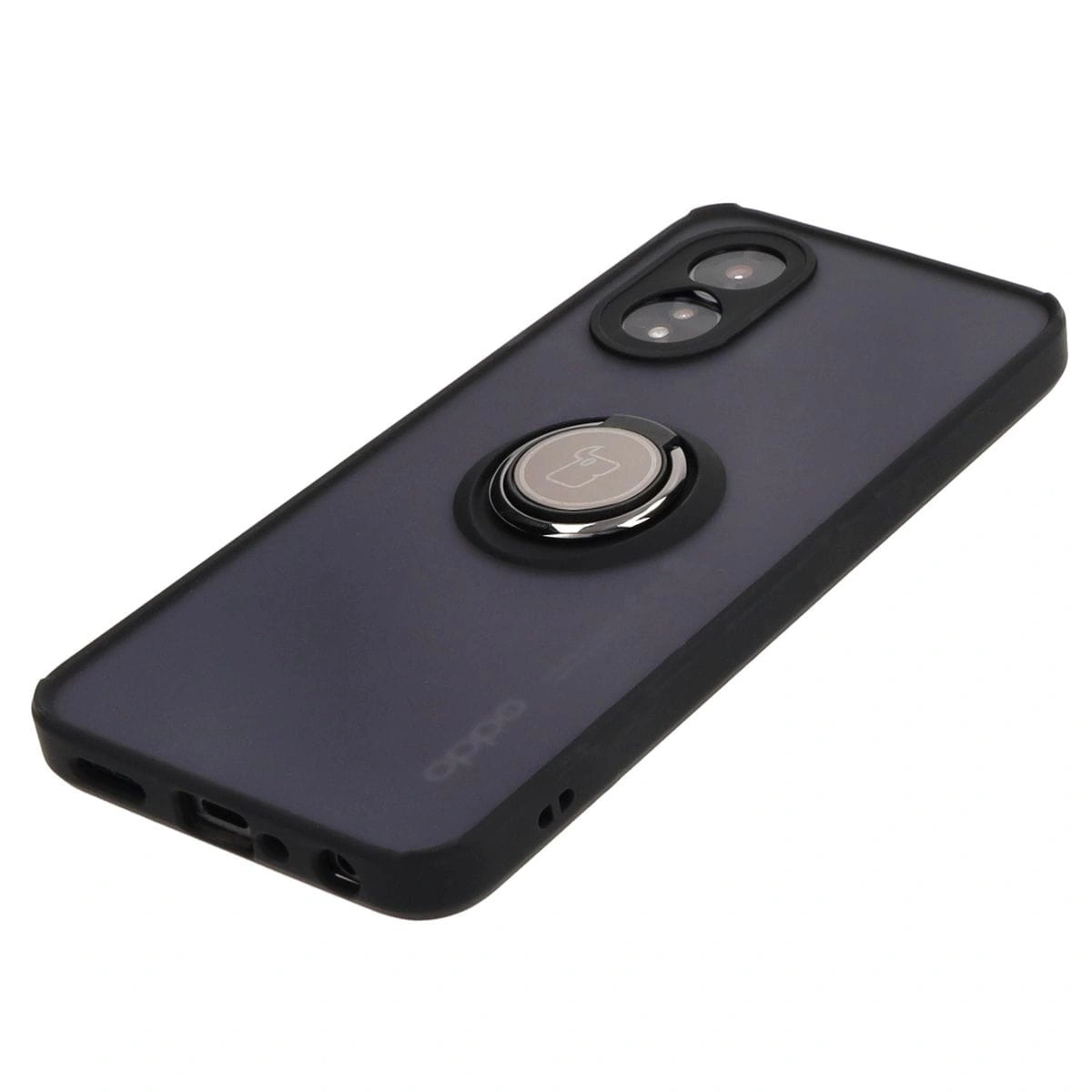 Bizon Case Hybrid Ring Oppo A38 4G smoky with a black frame