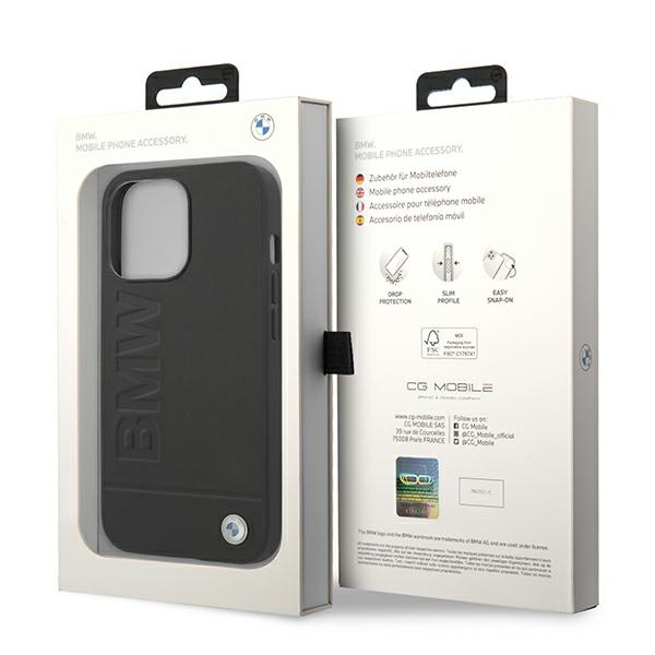 BMW BMHCP14XSLLBK Apple iPhone 14 Pro Max black Leather Stamp