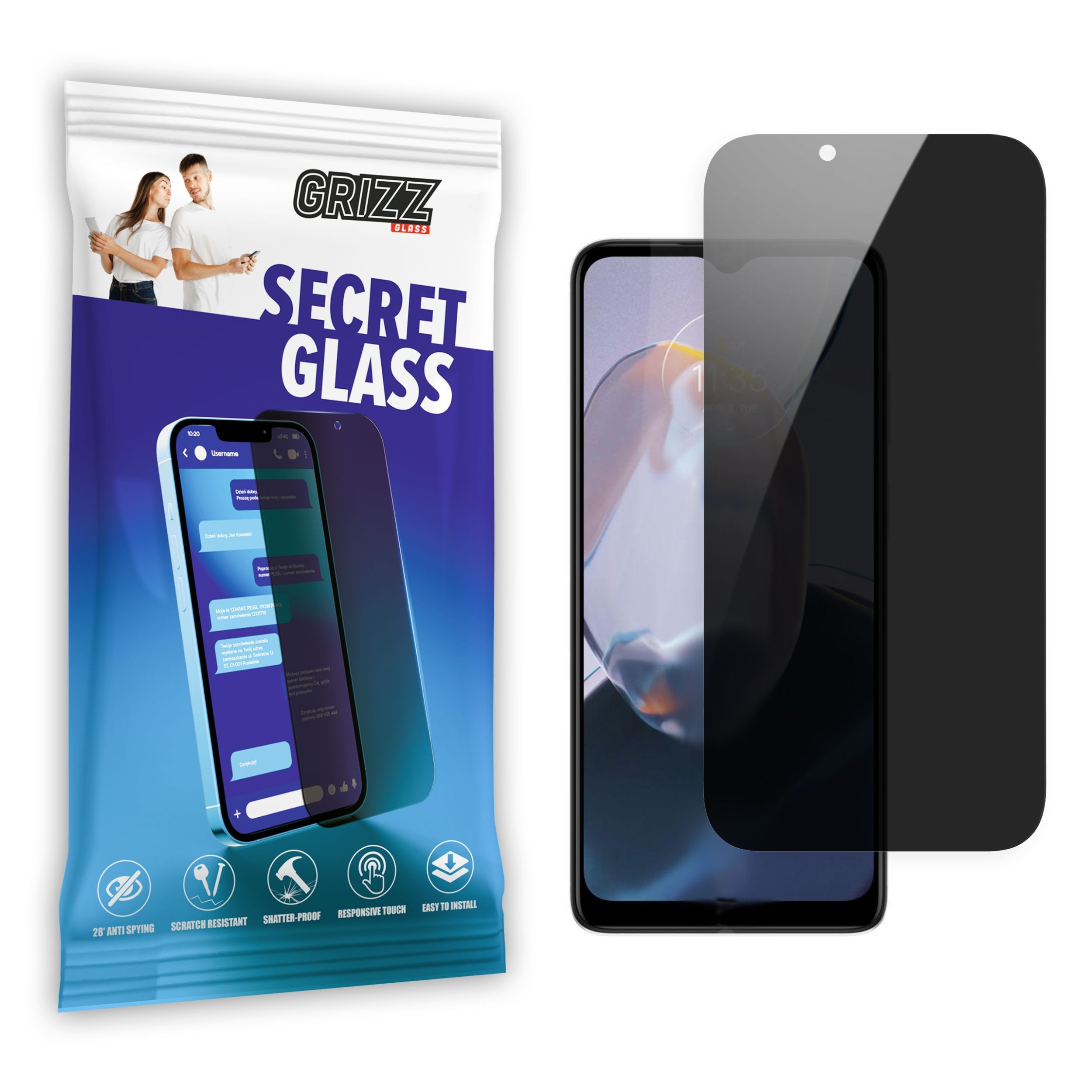 GrizzGlass SecretGlass Motorola Moto E22i