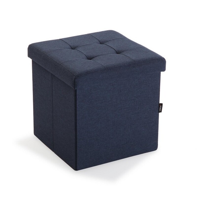 Detachable Pouffe linen MDF Wood (38 x 37,5 x 38 cm)