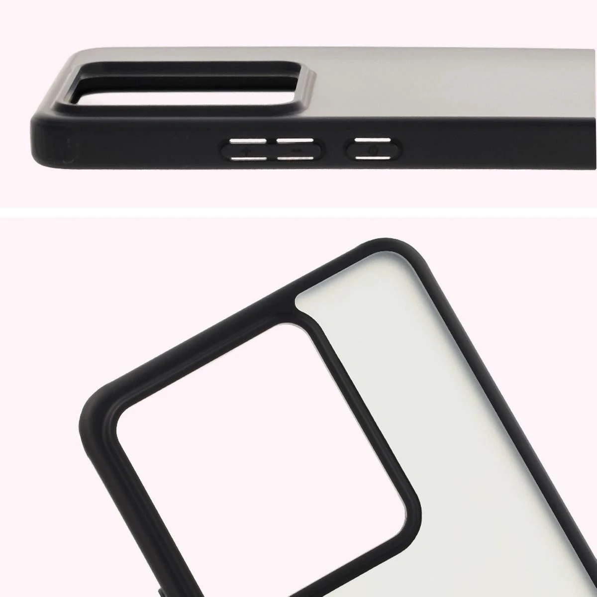 Etui Bizon Case Angelo do Realme GT 7 / 7T przydymione z czarną ramką