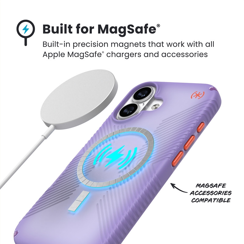 Etui Speck Presidio Lux Grip MagSafe do Apple iPhone 17 (Purple Fade/Magic Purple/New Poppy)