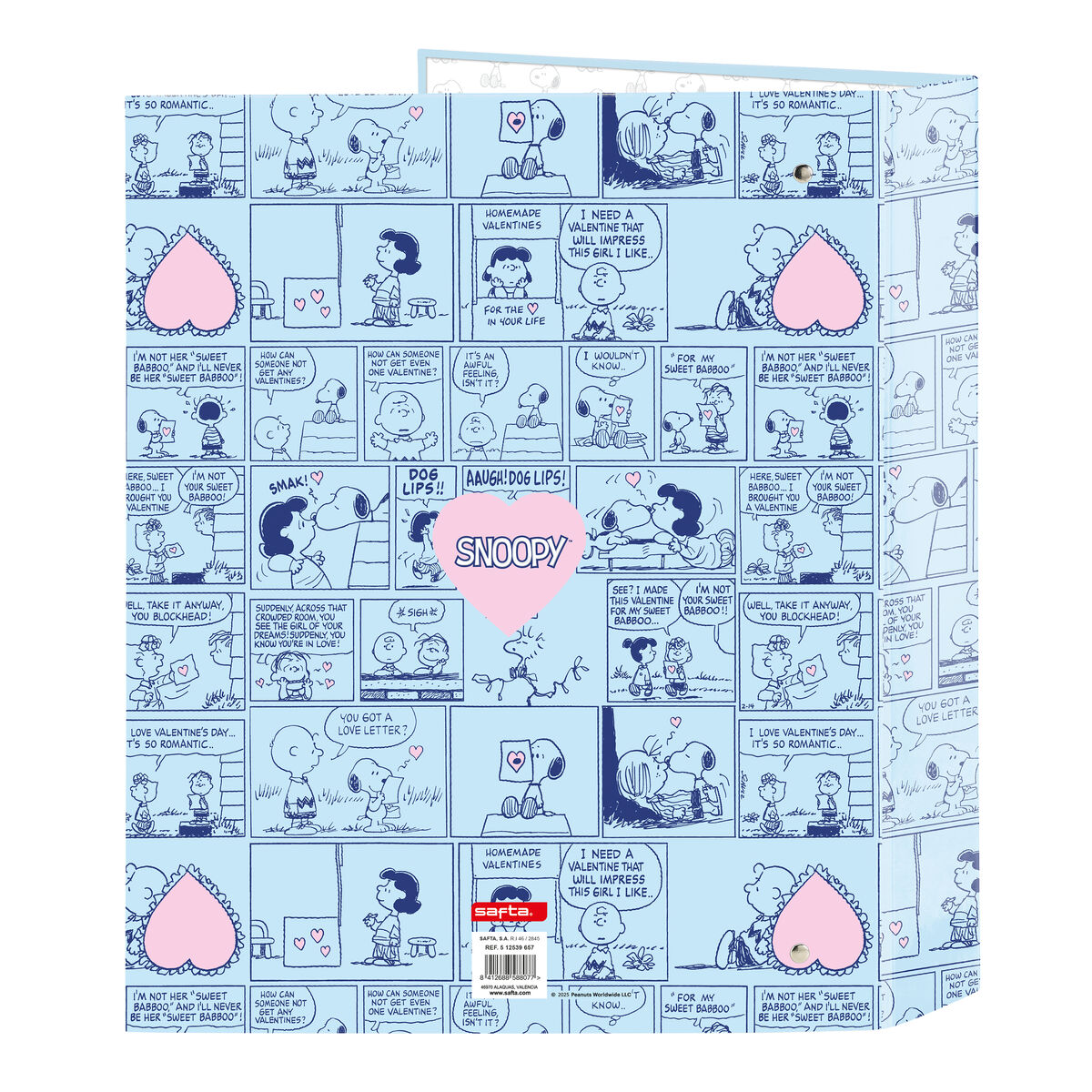 Ring binder Snoopy Love Blue A4 27 x 33 x 6 cm