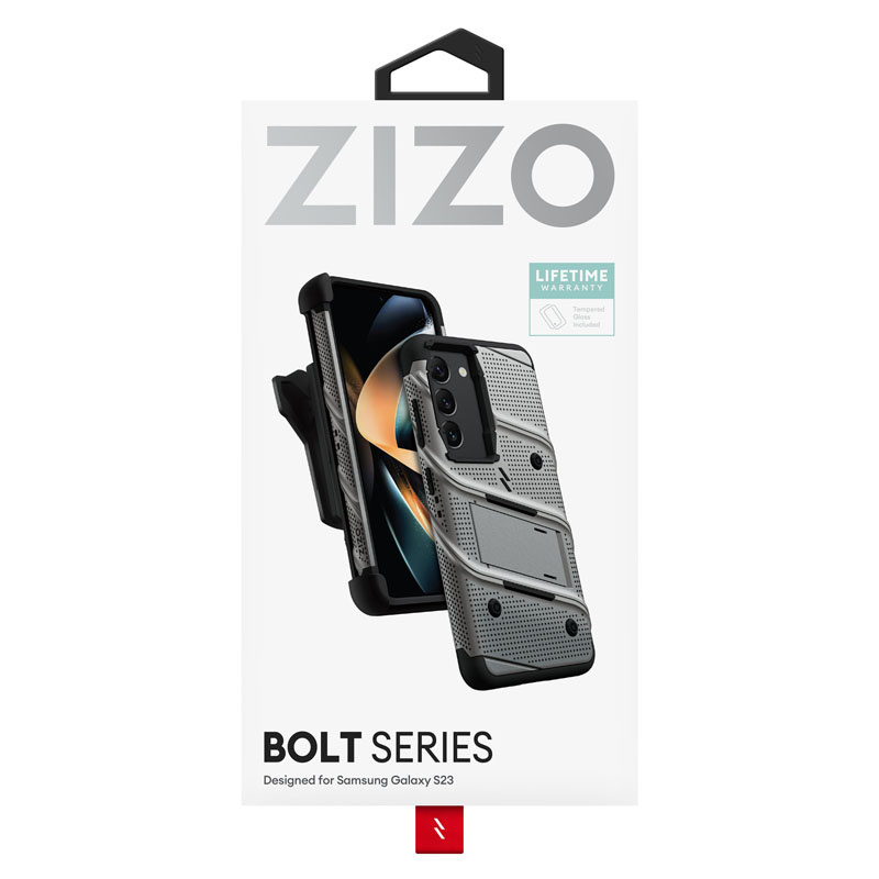 ZIZO BOLT Series Samsung Galaxy S23 with tempered glass (gray)