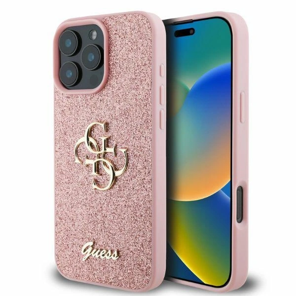 Case Guess GUHCP16XHG4SGP Apple iPhone 16 Pro Max hardcase Fixed Glitter Big 4G pink
