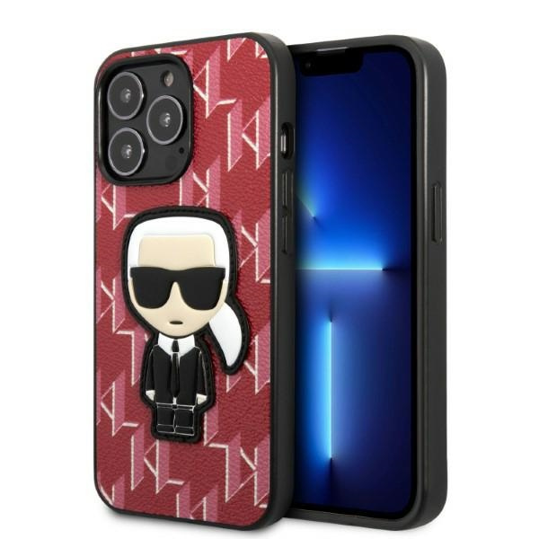 Karl Lagerfeld KLHCP13LPMNIKPI Apple iPhone 13 Pro hardcase red Monogram Ikonik Patch