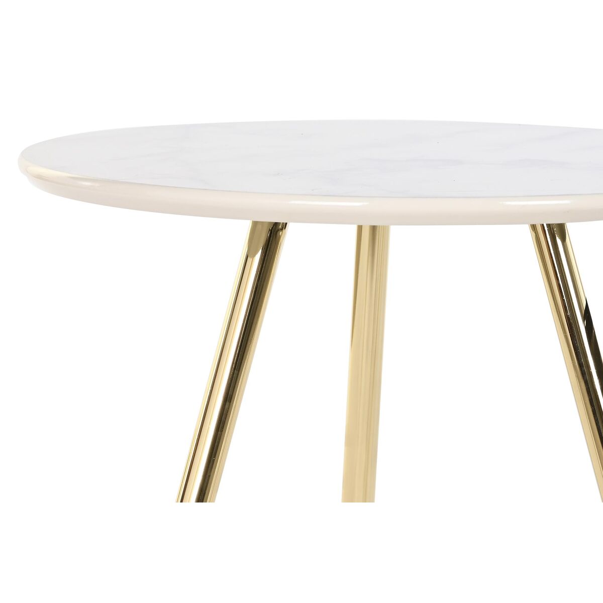 Set of 2 tables DKD Home Decor Black Golden Metal White Resin (46 x 46 x 45 cm)
