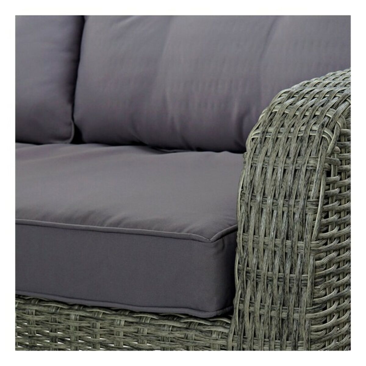 Zestaw Kanapowy ze Stołem DKD Home Decor MB-166669 Zewnętrzny Szkło Poliester rattan syntetyczny Stal (267 x 204 x 90 cm) (4 pcs