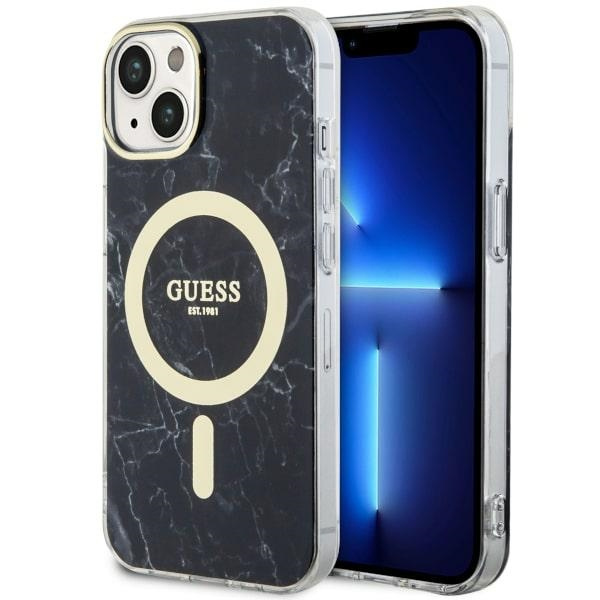 Guess GUHMP14MPCUMAK Apple iPhone 14 Plus black hardcase Marble MagSafe