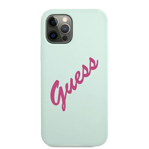 Guess GUHCP12LLSVSBF Apple iPhone 12 Pro Max blue fuschia hardcase Silicone Vintage