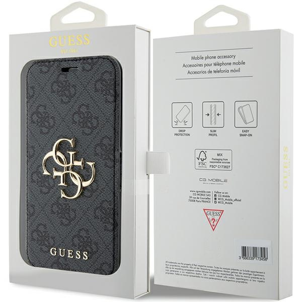 Guess GUBKP15L4GMGGR Apple iPhone 15 Pro book 4G Metal Logo grey